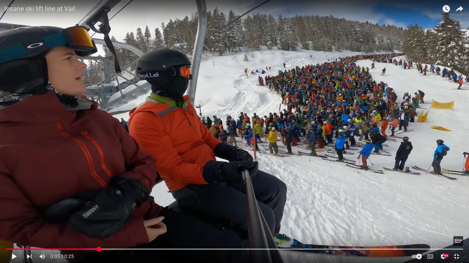 Insane Lift Line at Vail https://youtu.be/03oI6A-u1uk?si=-CODvb1v7sFoWTiG